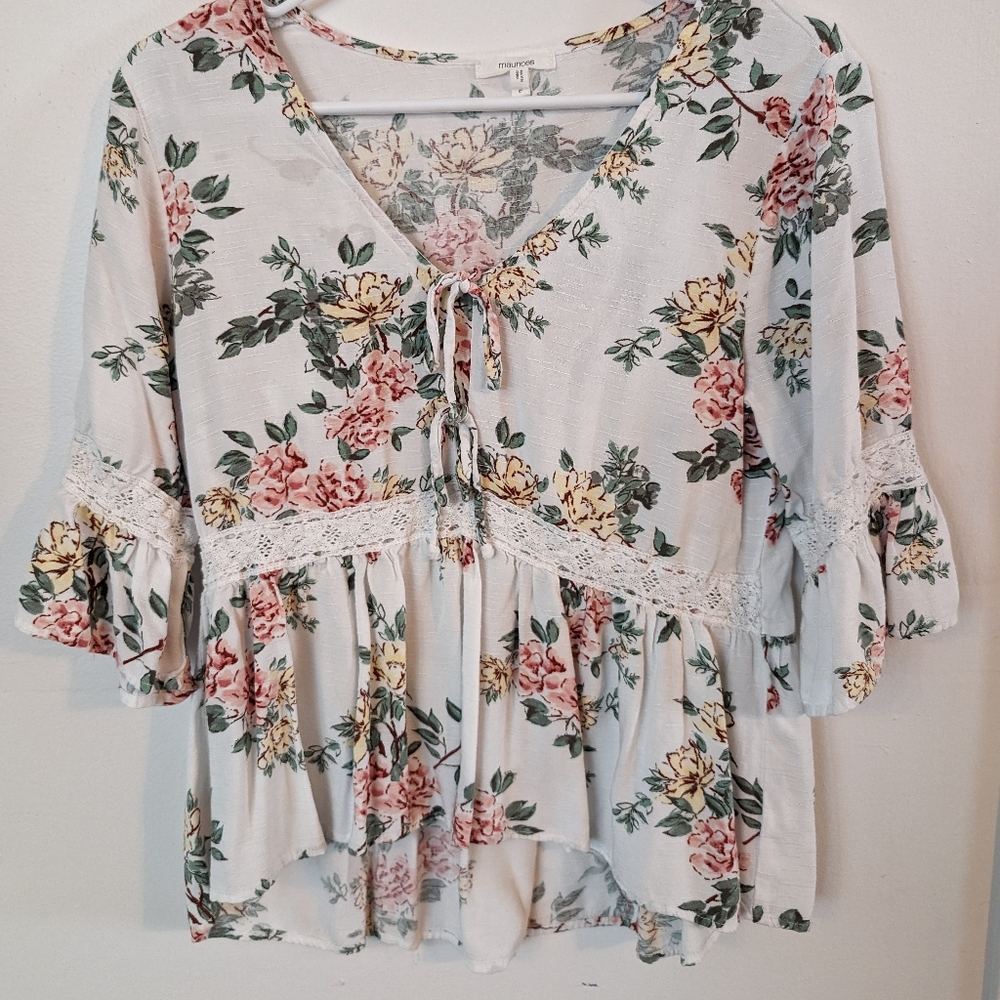 3‎ for $12 Clearance Maurices Floral Blouse